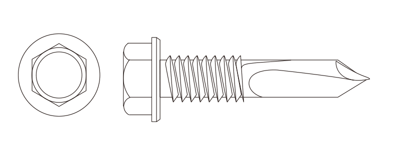 HEX WASHER HEAD SELF DRILL # 4 POINT-ZINC PLATED